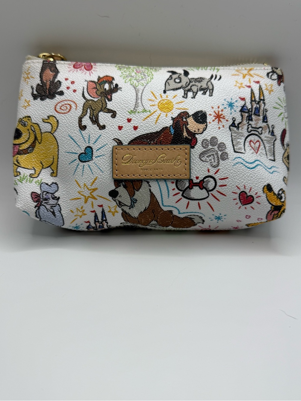 Dooney & Bourke Sketch Disney Dogs Zip Cosmetics Pouch with Multicolor Print